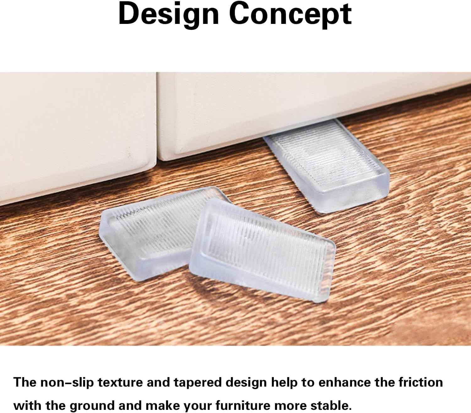 Clear Furniture Shims – Invisible Bedroom Decor Fix for Wobbly Nightstands, Living Room Leveling