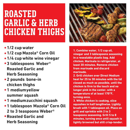 Weber Roasted Garlic & Herb Seasoning – Quick Flavor Boost for Efficient Weeknight Dinner Prep