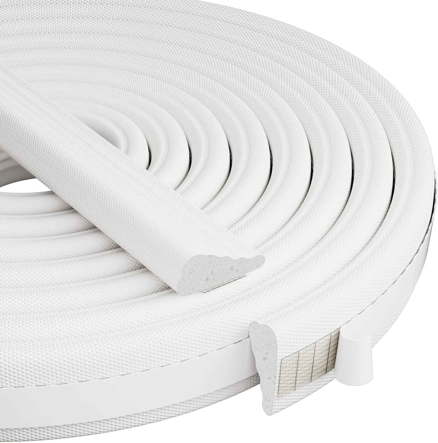 Holikin Wedge Foam Weather Strip – Living Room Sliding Door Frame Tape in White, Sleek Gap Coverage That Blends with Trim