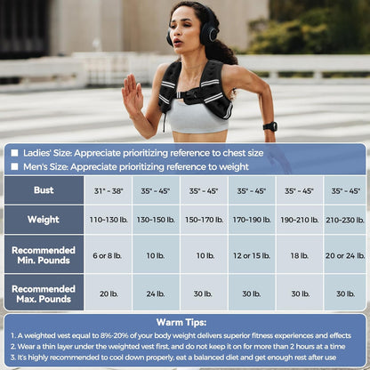 Weighted Vest – Trail-Ready Rucking Gear for Hiking and Outdoor Strength Sessions, Reflective for Low-Light Safety