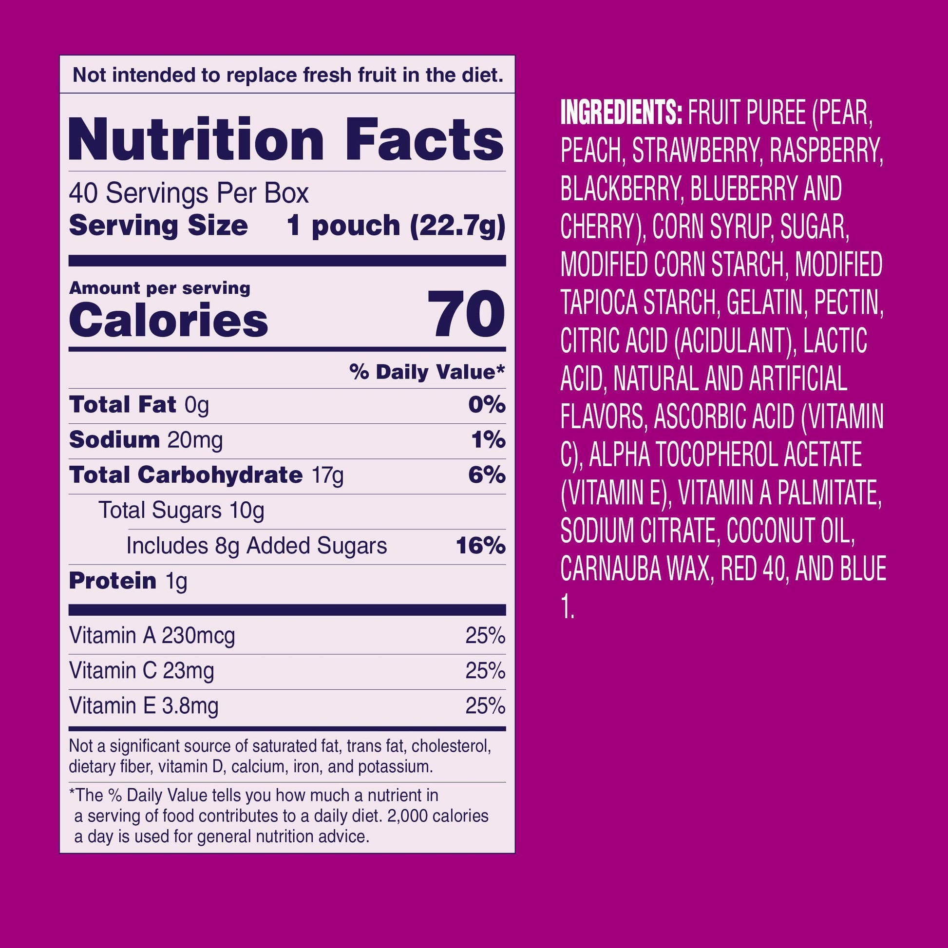 Welch's Fruit Snacks Mixed Fruit – Sideline Sports Snack for Kids' Game Days, 40 Single-Serve 0.8 oz Bags