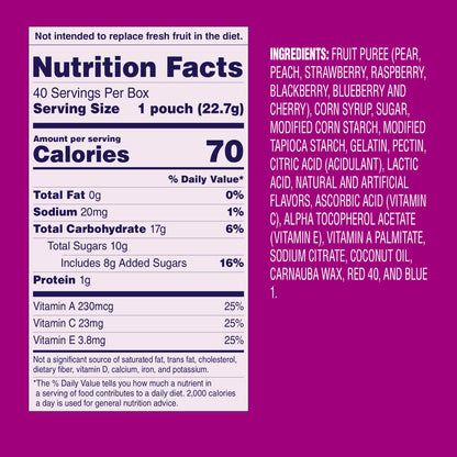 Welch's Fruit Snacks Mixed Fruit – Sideline Sports Snack for Kids' Game Days, 40 Single-Serve 0.8 oz Bags
