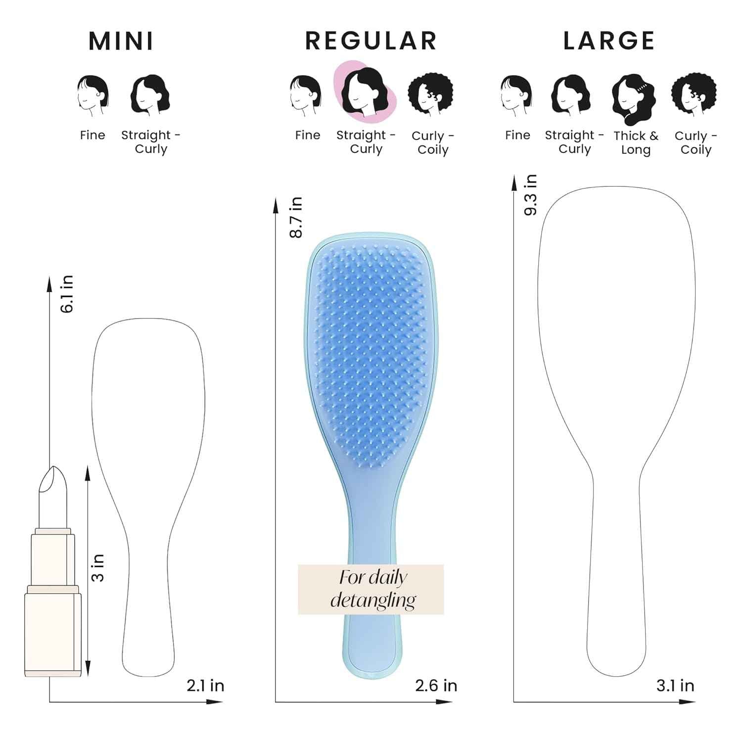 Tangle Teezer Ultimate Detangler Brush – Gym Bag Ready Detangler, Post-Workout Hair Smoothing Anywhere