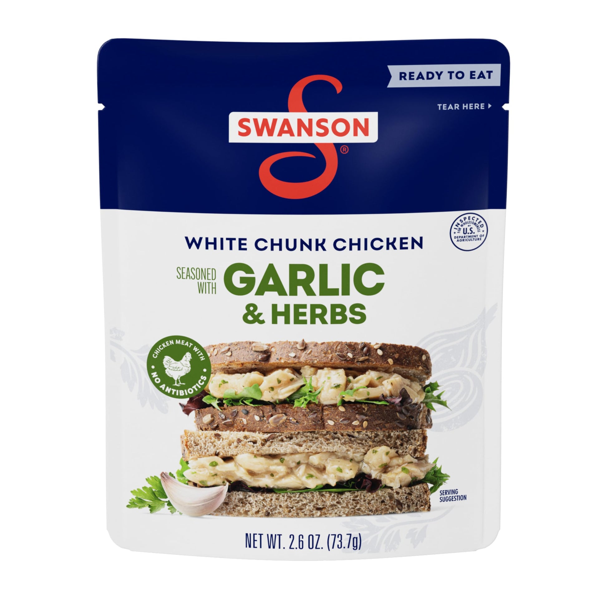 White Chunk Chicken Garlic and Herbs - 2.6 Oz (Pack of 1)