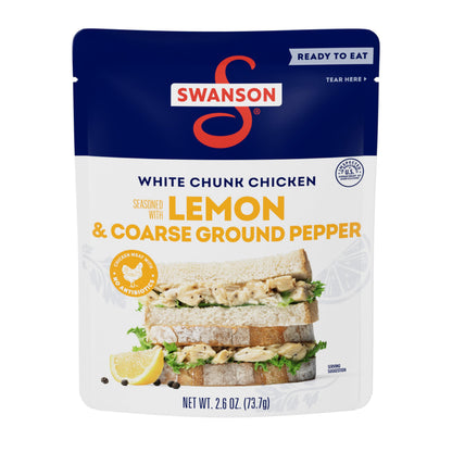 White Chunk Chicken Lemon and Course Ground Pepper - 2.6 Oz (Pack of 1)