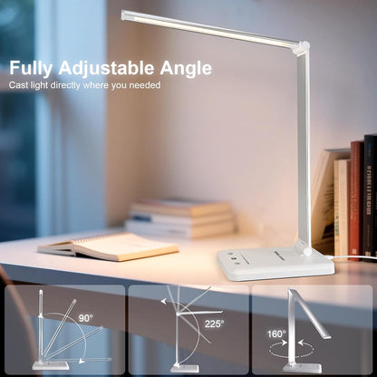 White crown Flicker-Free LED Bedside Lamp – Calming Reading Light with Auto-Off Timer for Wind-Down Routine