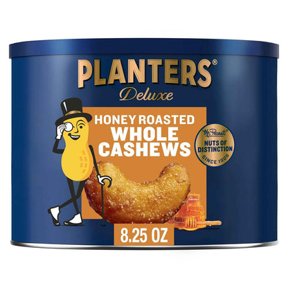PLANTERS Deluxe Salted Whole Cashews – Office Desk Snack for Midday Hunger, 5g Plant Protein