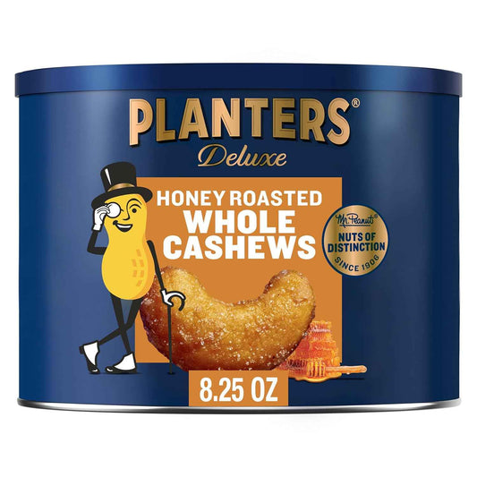 PLANTERS Deluxe Salted Whole Cashews – Office Desk Snack for Midday Hunger, 5g Plant Protein