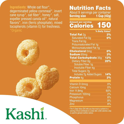 Kashi Organic Honey Toasted Cereal – Thoughtful Housewarming and Hostess Gift Basket Staple, 13.6oz