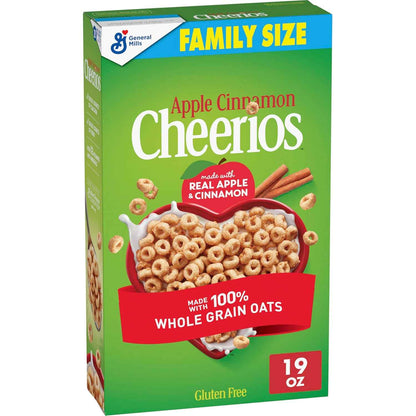 Apple Cinnamon Cheerios, Thoughtful Gluten Free Heart Healthy Gift Basket Staple, Family Size Breakfast Box