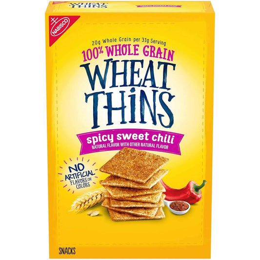 Wheat Thins Spicy Sweet Chili Crackers – Clean-Label Crunch for Self-Care Snack Drawers and Wind-Down Evenings, 8.5 oz