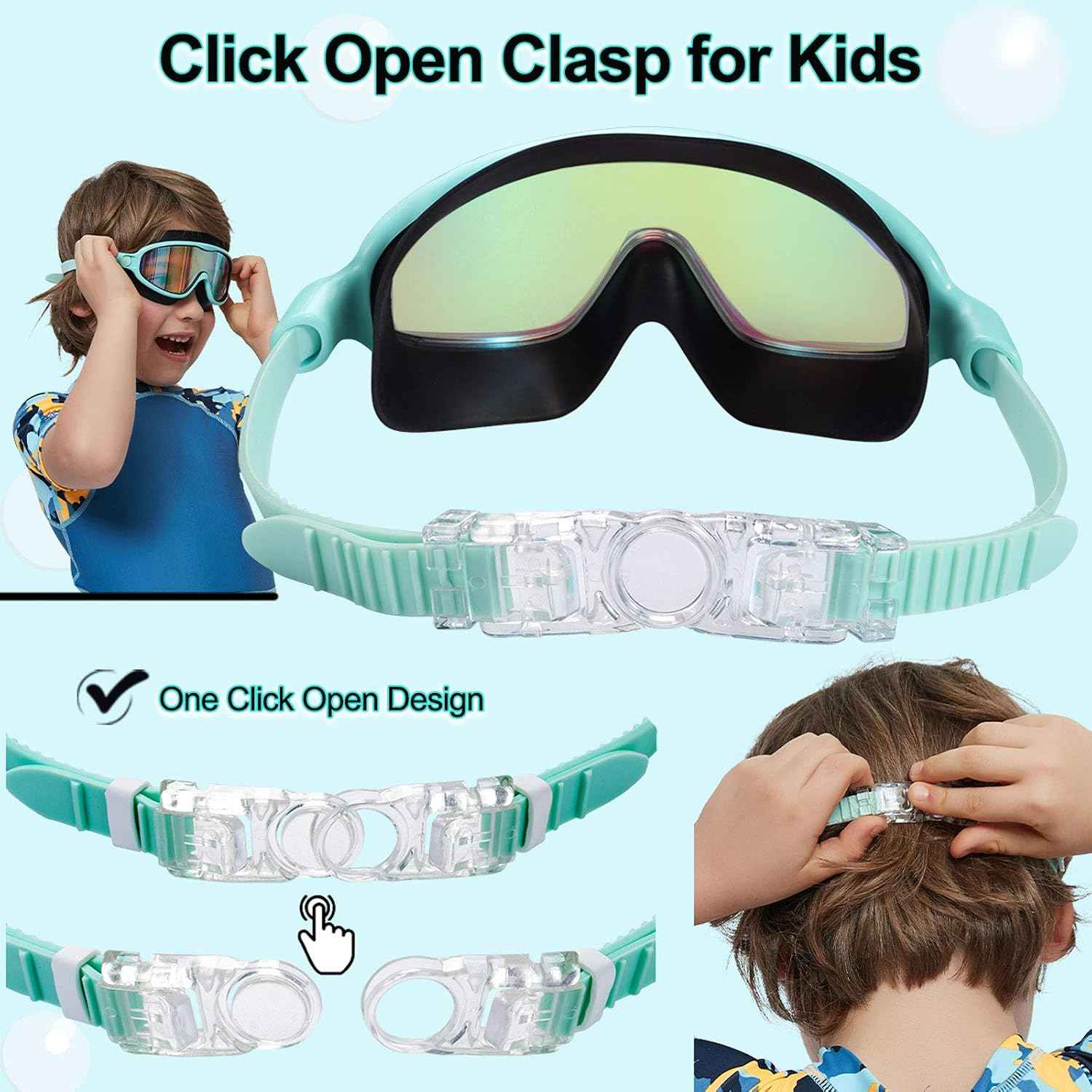 Seago Swim Goggles 2 Pack – Kids Swim Goggles for Ages 3-14, Anti-Fog Pool Gear for Swim Lessons and Backyard Fun