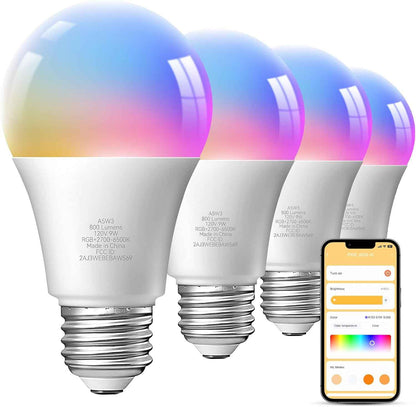 TJOY Smart Light Bulbs 4 Pack – Thoughtful Housewarming Gift for New Homeowners, Alexa Voice Control