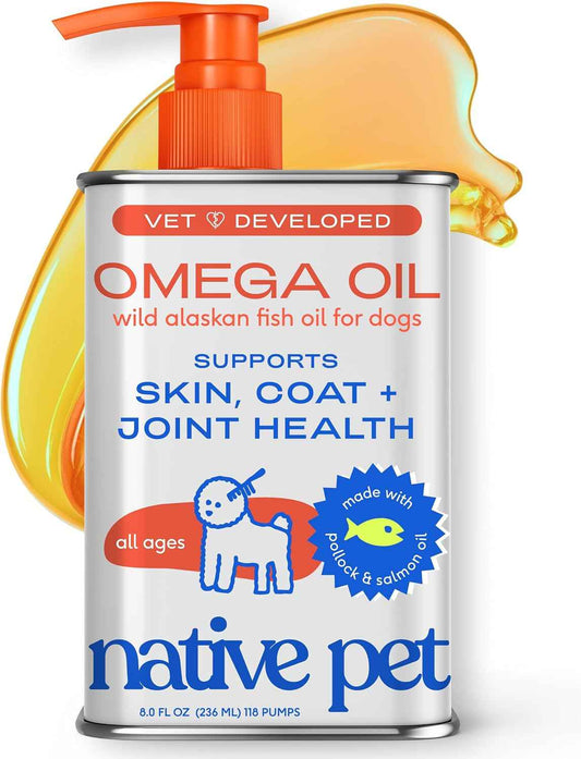 Native Pet Omega 3 Fish Oil – Daily Wellness Ritual for Kibble-Fed Dogs & Cats, Pump-On Kibble Skin and Coat Support