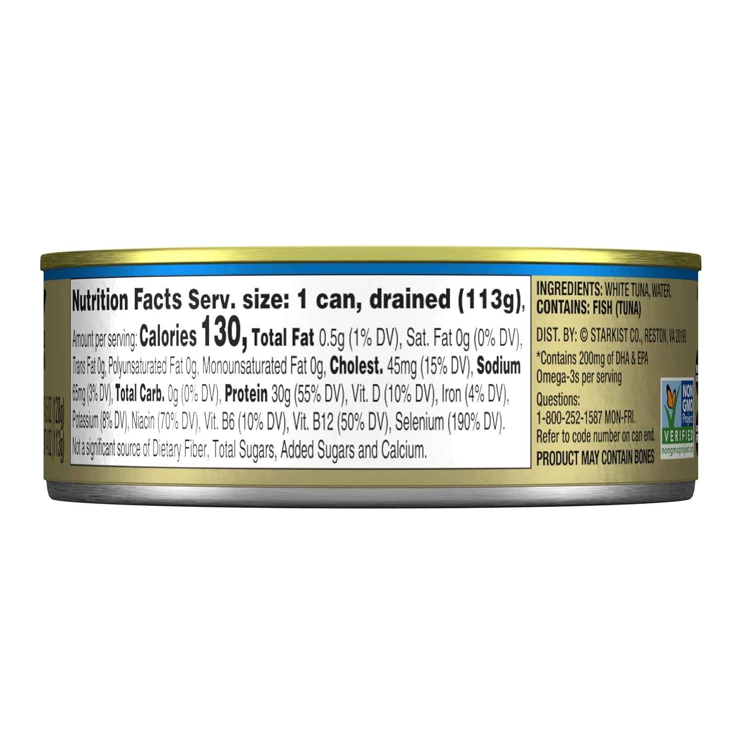 StarKist Selects No Salt Added Chunk White Albacore Tuna in Water - 4.5 oz Can for Desk Lunch and Office Meal Prep