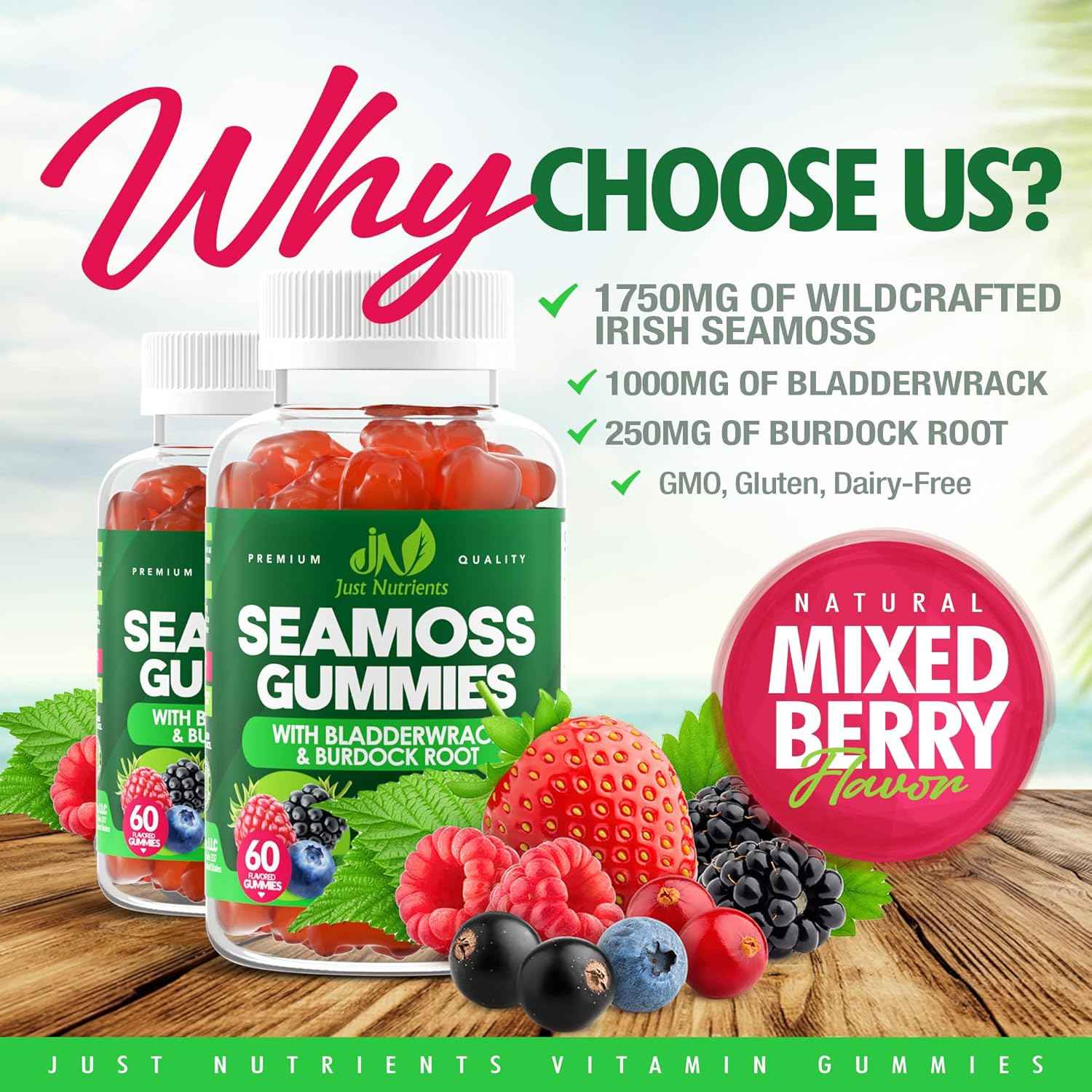 Sea Moss 3000mg Gummies - Clean-Label Supplement for the Clutter-Free Kitchen Counter