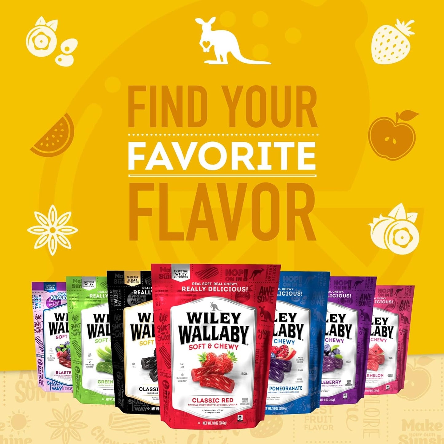 Wiley Wallaby Licorice – Resealable Lemonade Twists for Camping, Hiking, and Trail Snacking