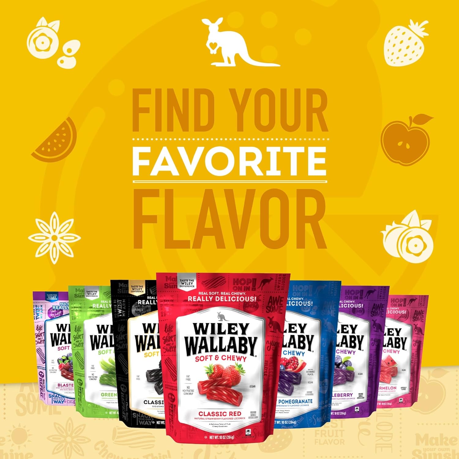 Wiley Wallaby Licorice – Resealable Lemonade Twists for Camping, Hiking, and Trail Snacking