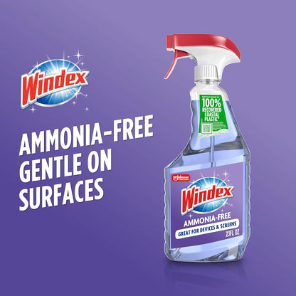 Windex Ammonia-Free Glass Cleaner – Kid and Pet Safe Spray for Windows, Mirrors, and Shower Doors