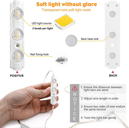 Winees LED Vanity Strip – Cozy Bedroom Decor Accent with Adjustable Warm and Daylight Glow