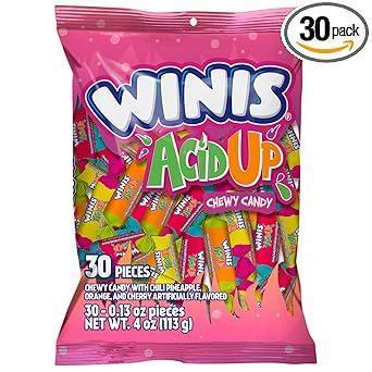 Winis Chewy Pineapple Orange Cherry Taffy – Nut-Free Kids Treats for Classroom Parties and Birthday Goody Bags