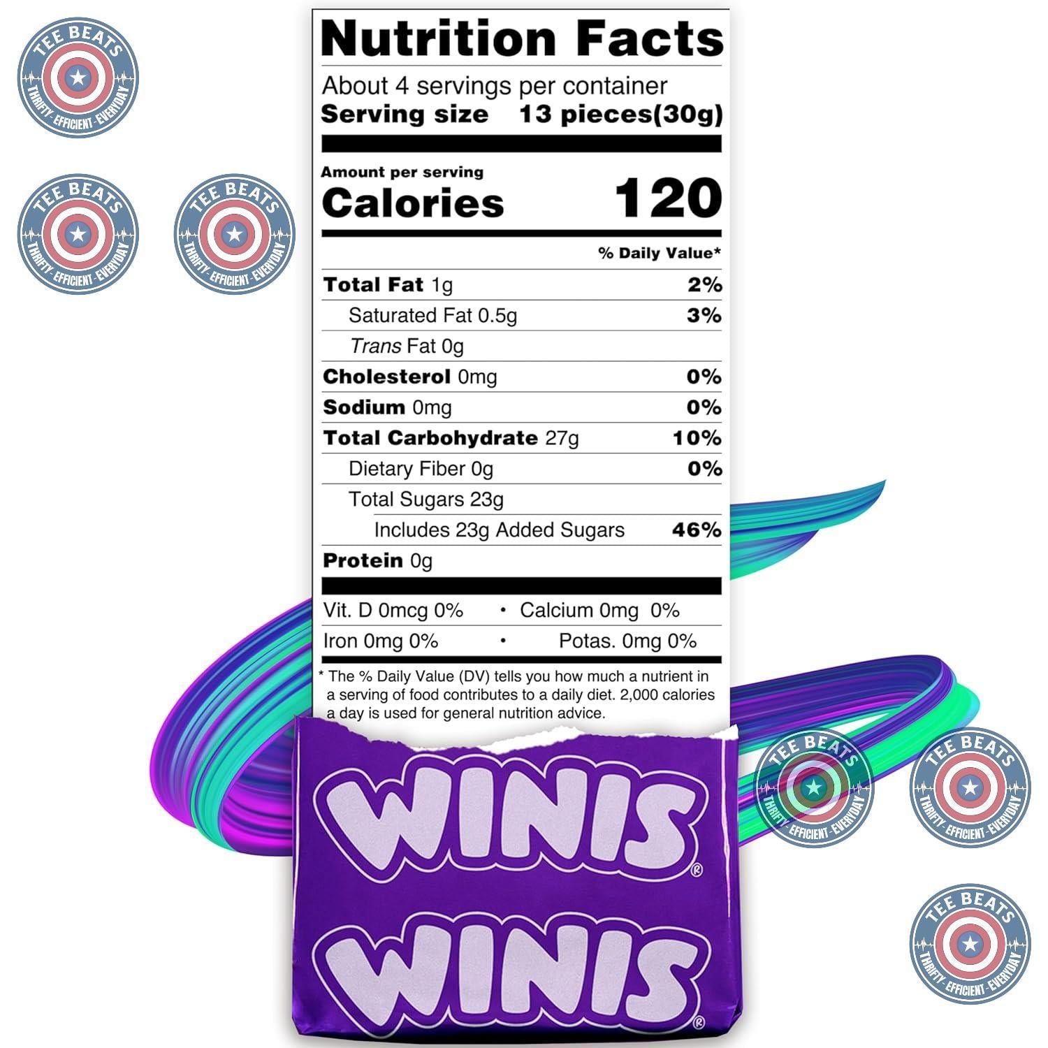 Winis Mexican Taffy Variety Bag – No High Fructose Corn Syrup Assorted Candy Safe for Trunk or Treat Church Events, 50 Individually Wrapped Pieces