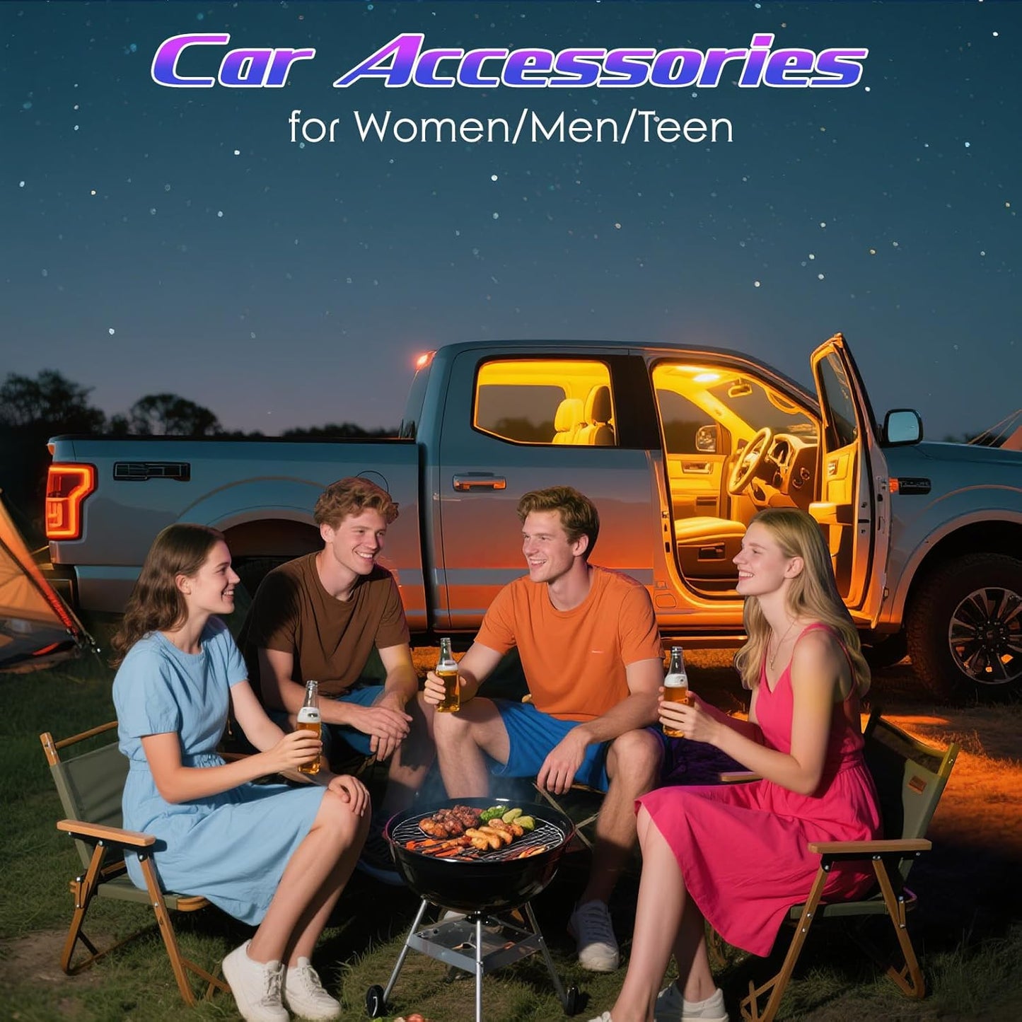 Winzwon LED Car Interior Lights – Safe Family Road Trip Cabin Mood Light, Cool to the Touch USB Powered Strip