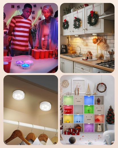 Wireless Puck Lights — Clutter-Free Under Cabinet Lighting with Magnetic Mount and Type-C Recharge