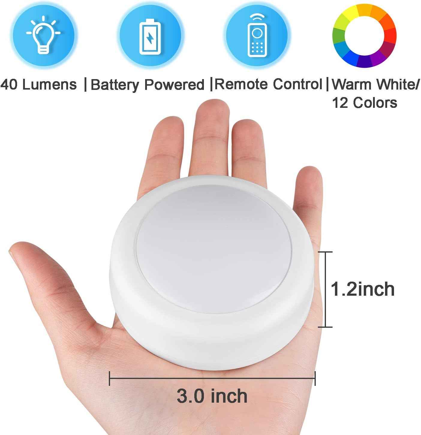 Alivation Wireless LED Puck Lights for Minimalist Home, No-Drill Clean-Look Battery Lighting for Uncluttered Spaces