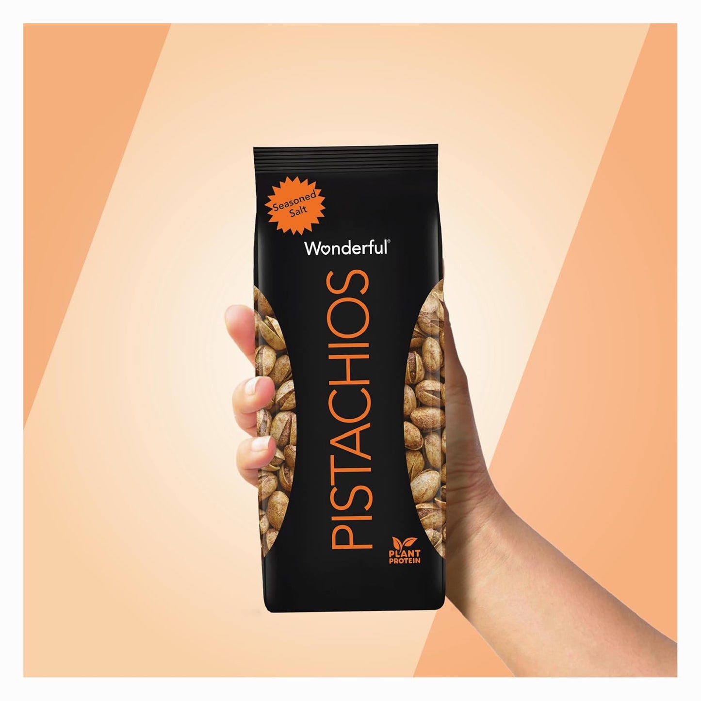 Wonderful Pistachios In Shell Seasoned Salt – Clean-Label Pantry Staple for Clutter-Free Kitchen Counters, 14 oz Resealable Bag