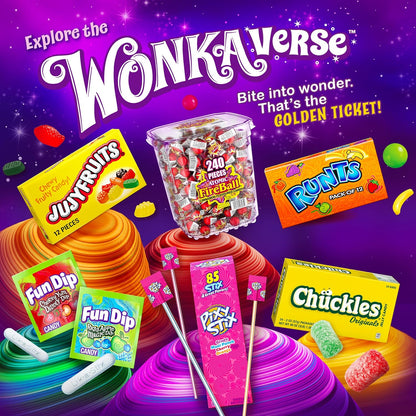 Wonka Jujyfruits Gummy Candy, 12oz Resealable Travel Bag for Road Trips, Camping, and Picnic Snack Packs