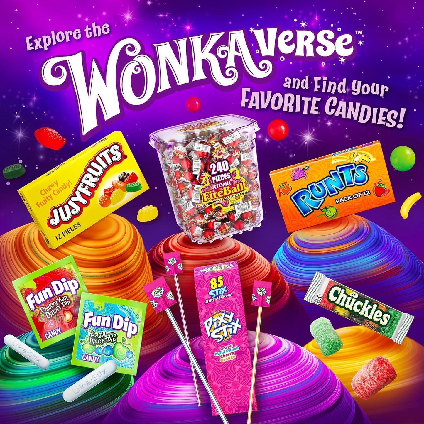 Wonka Spree Original Hard Candy – Office Desk Drawer Snack, 12 oz Resealable Bag for Work