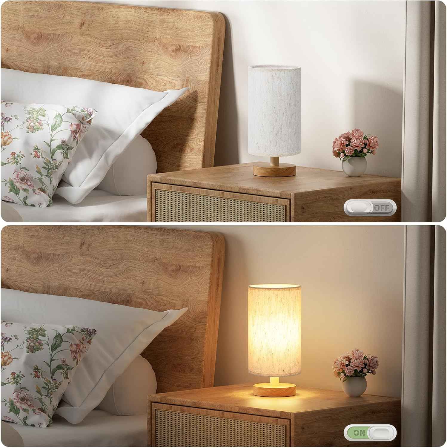 Fenmzee Bedside Lamp for Birthday Gifting - 9-Inch Decor Lamp with Decorative Pattern Shades for Her and New Apartment