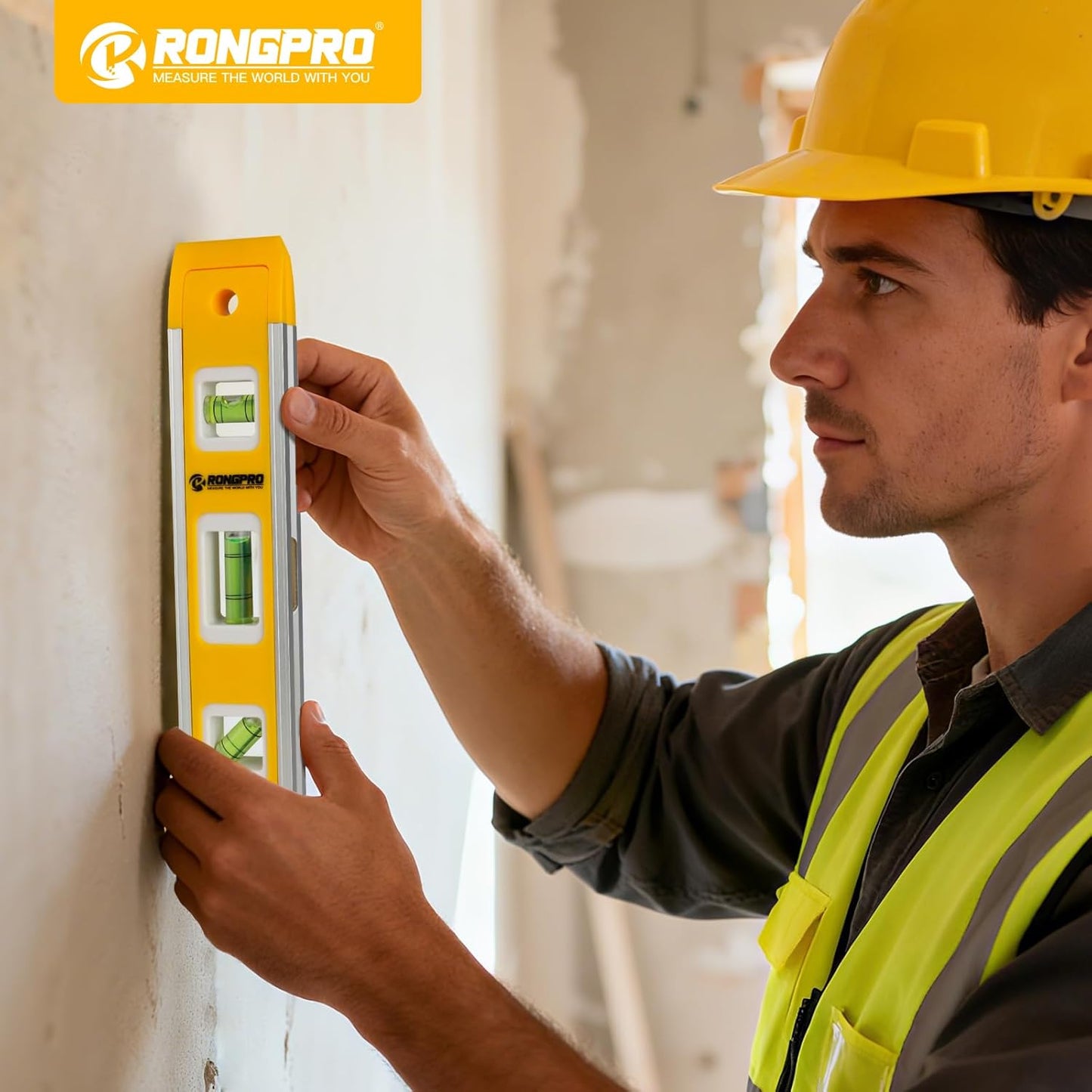 WORKPRO 9 Inch Magnetic Torpedo Level – Align Outdoor Fence Posts, Deck Rails, and Patio Ledger Boards on the Jobsite