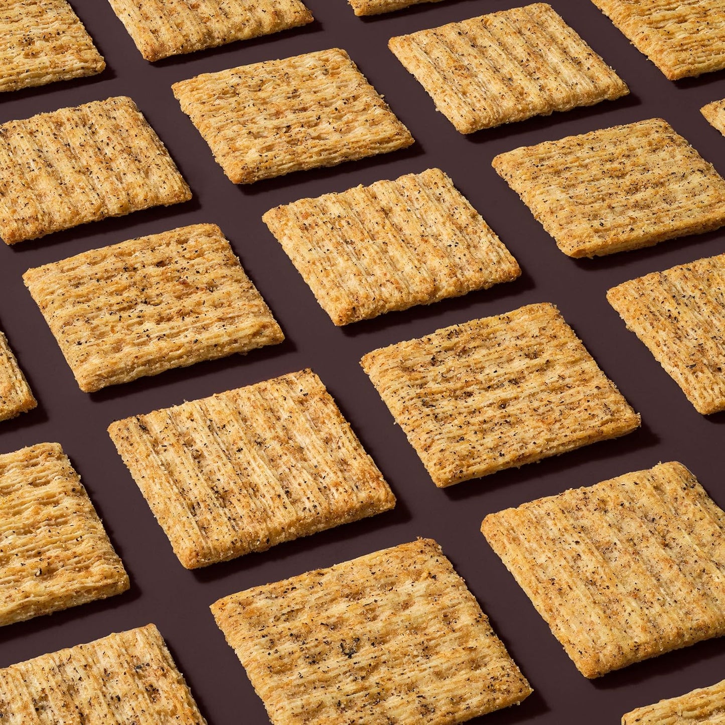 woven cracker texture engineered to hold spreads and toppings