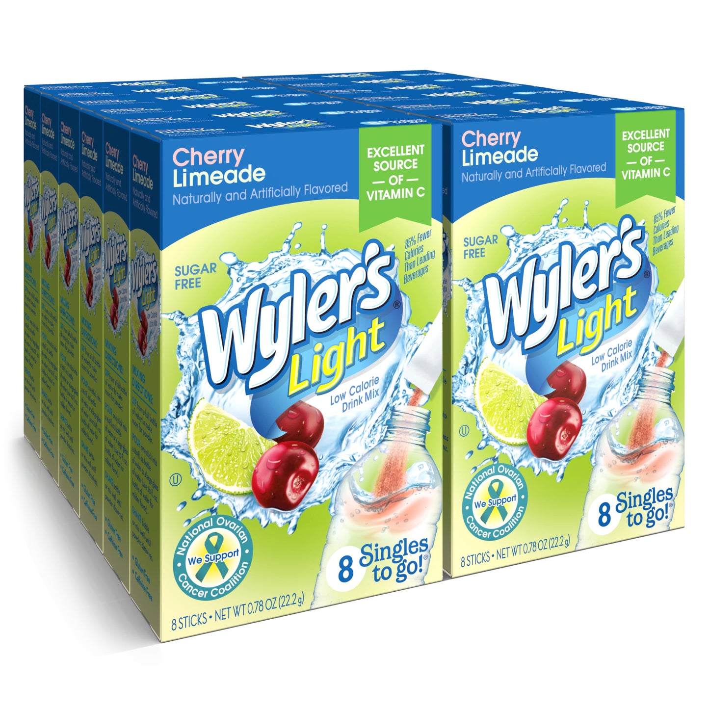Wyler&amp;#39;s Light Cherry Limeade Singles To Go Drink Mix Cherry Limeade, 8 Count (Pack of 12)