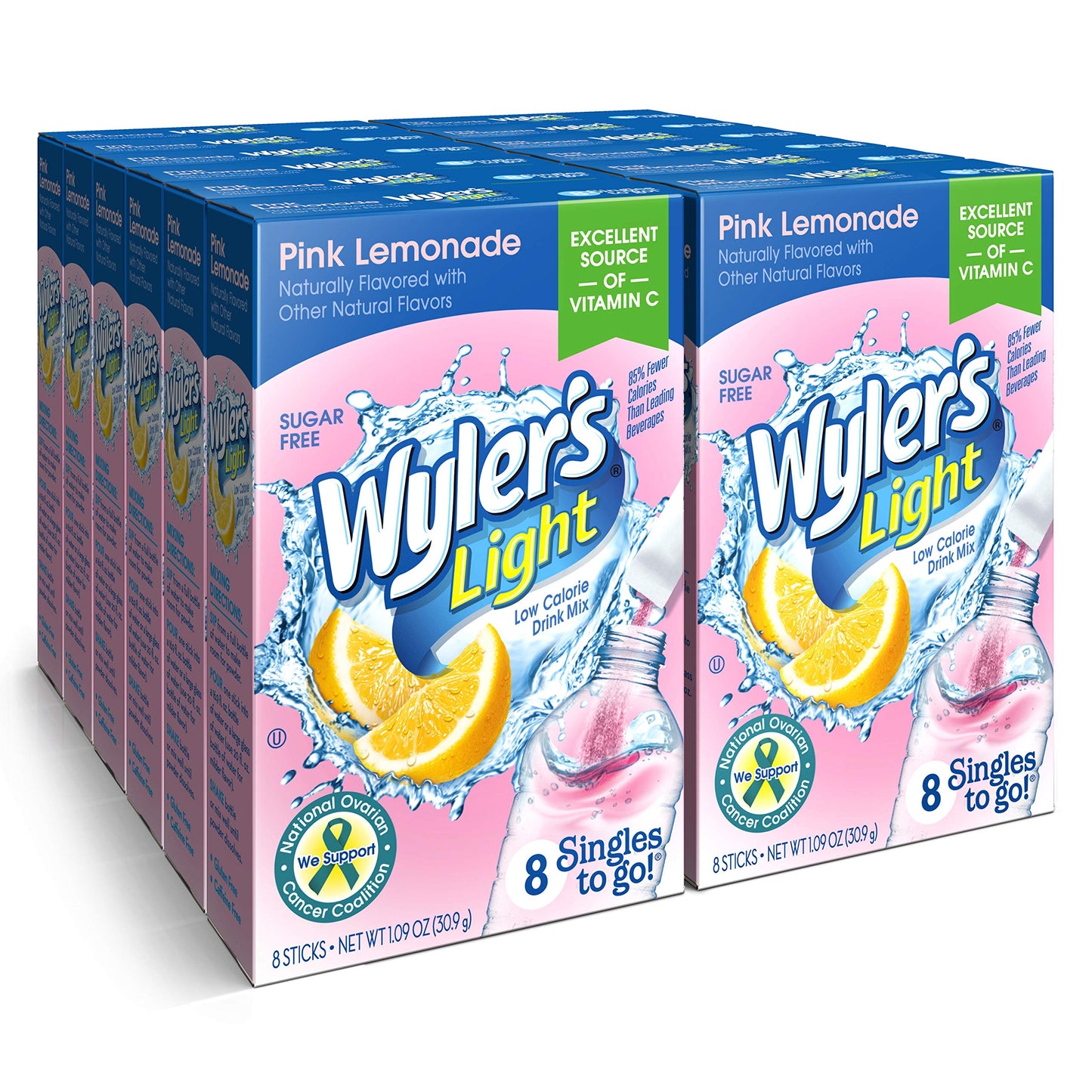 Wyler&amp;#39;s Light Singles To Go Powder Packets, Water Drink Mix, Pink Lemonade, 96 Single Servings (Pack of 12)