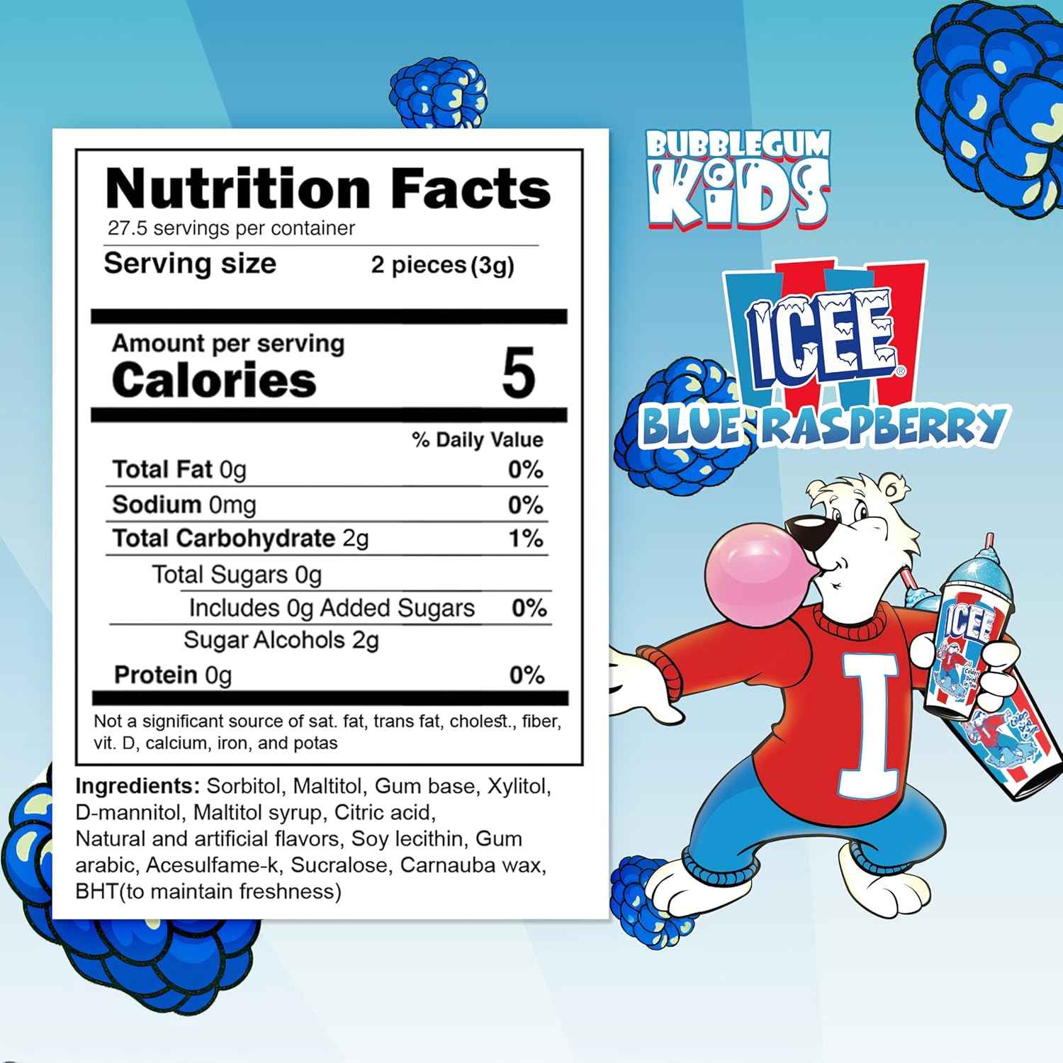 Bubblegum Kids Chiclet Gum – Guilt-Free Chewing Ritual for Adults Cutting Sugar, Xylitol Sweetened