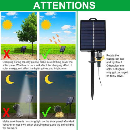 YAOZHOU Solar Christmas Net Lights – One-Step Drape Mesh for Clean, Uncluttered Holiday Decor on Shrubs & Hedges
