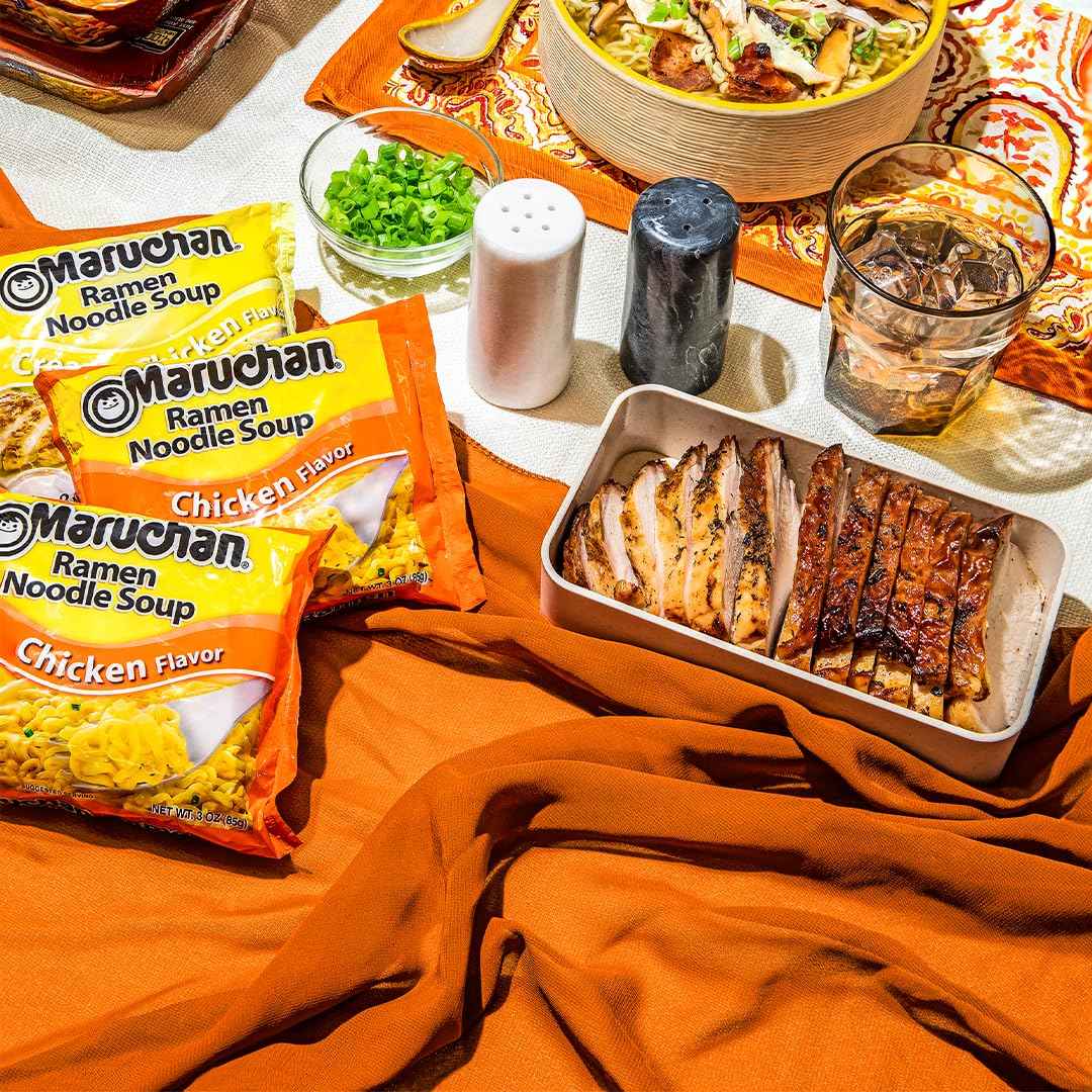 Maruchan Ramen Chicken, Instant Ramen Noodles Care Package for College Students, Dorm Move-In Gift with 3-Minute Ready to Eat Meals (24 Count)
