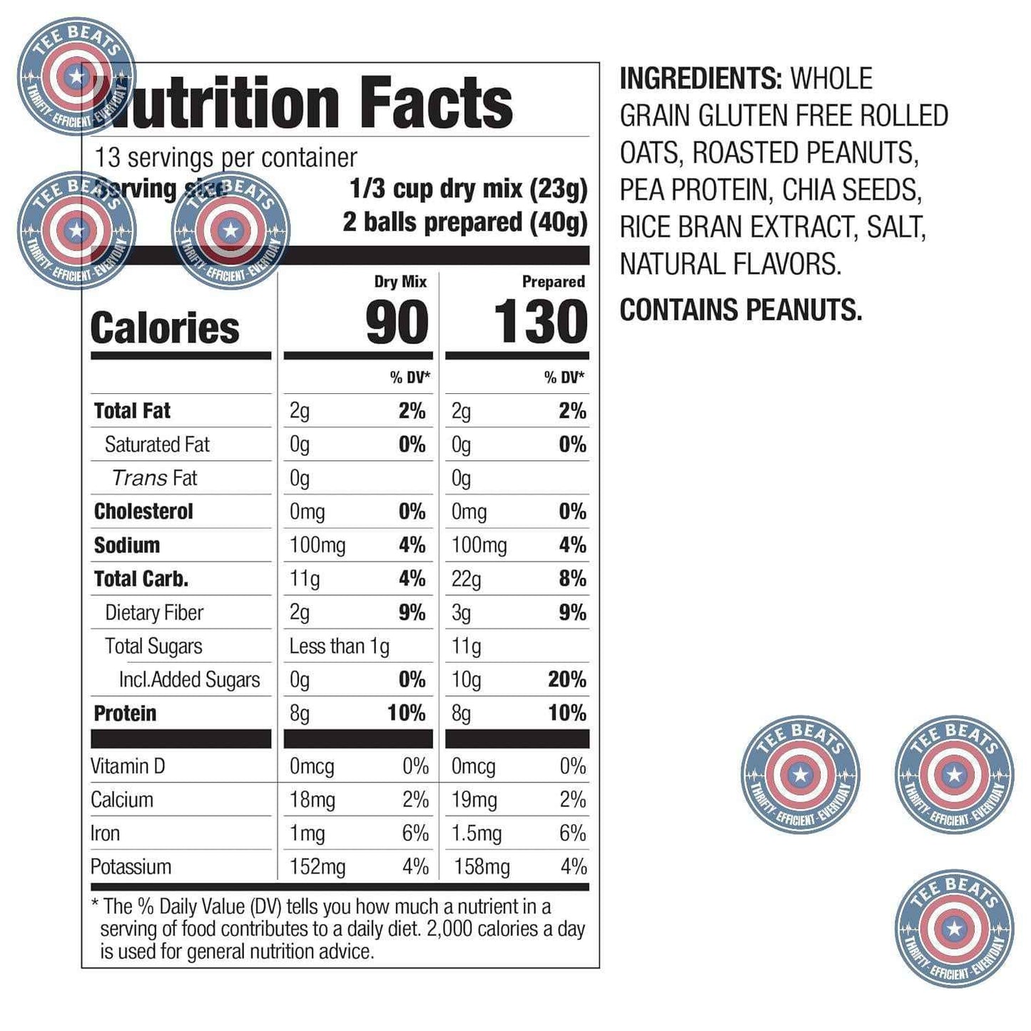 PBfit No Bake Peanut Butter Protein Ball Mix – Long-Lasting Dry Mix for Road Trips, Camping, and Travel Fuel