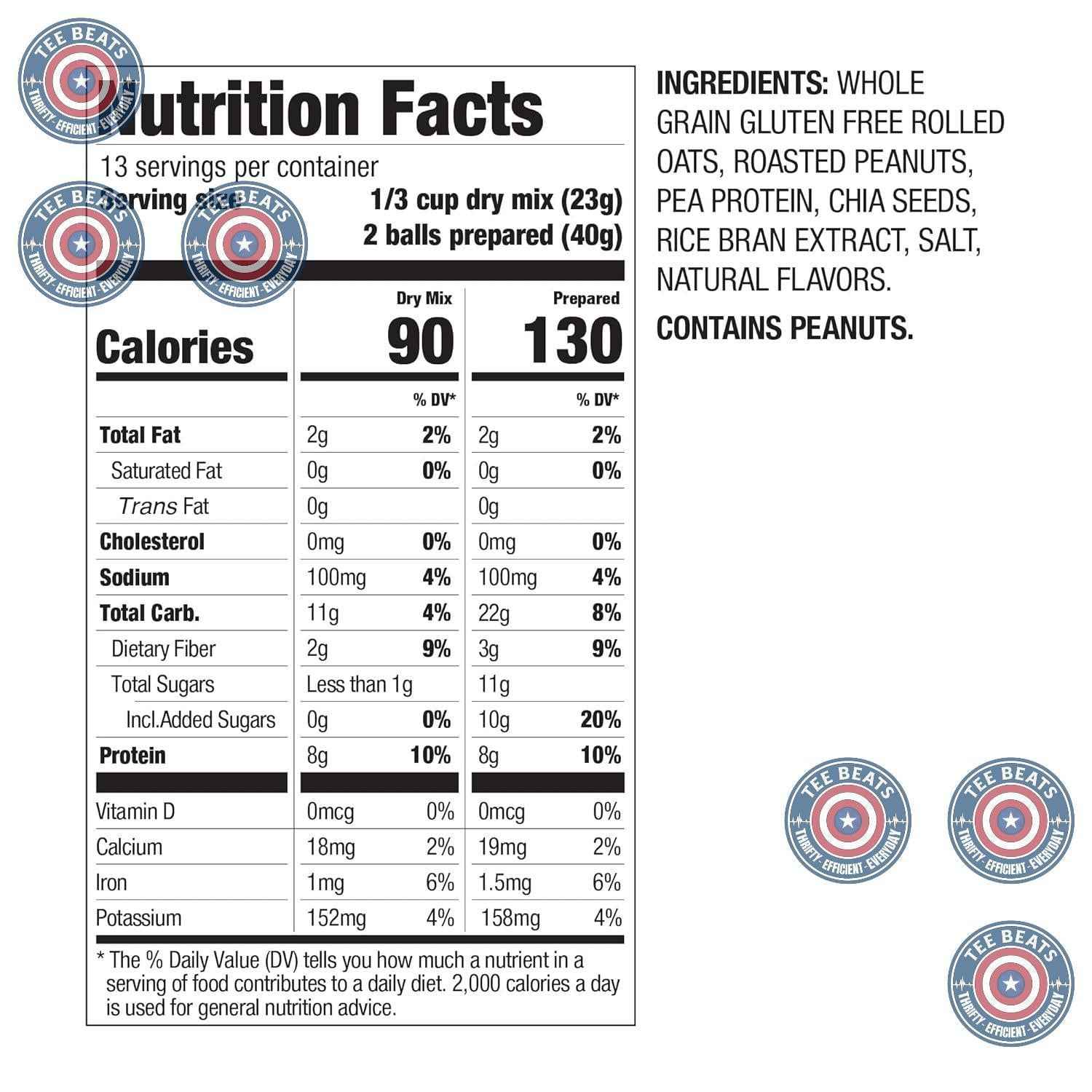 PBfit No Bake Peanut Butter Protein Ball Mix – Long-Lasting Dry Mix for Road Trips, Camping, and Travel Fuel