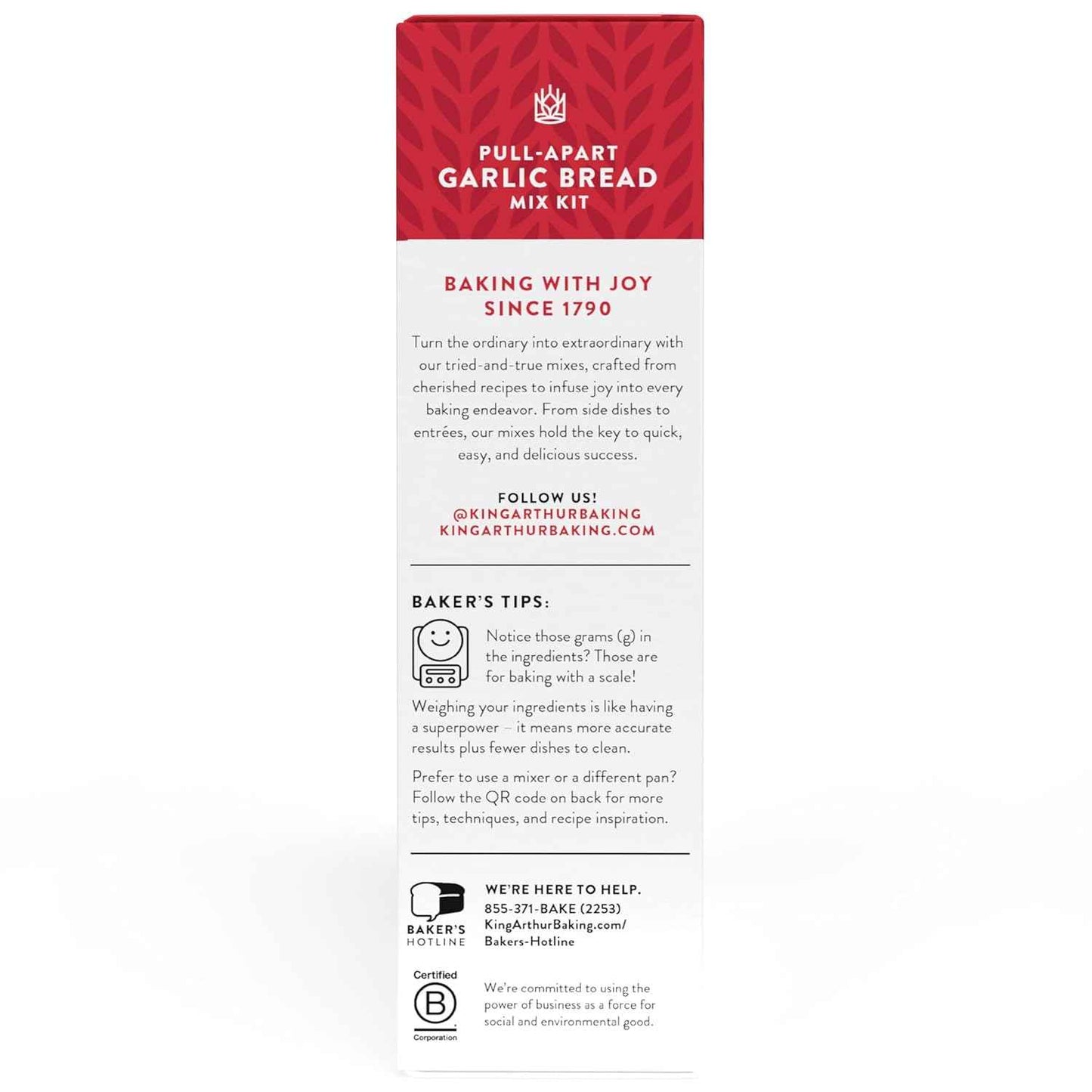 King Arthur Baking Company Pull-Apart Garlic Bread Mix Kit – Quick Weeknight Pasta Side for Busy Home Cooks
