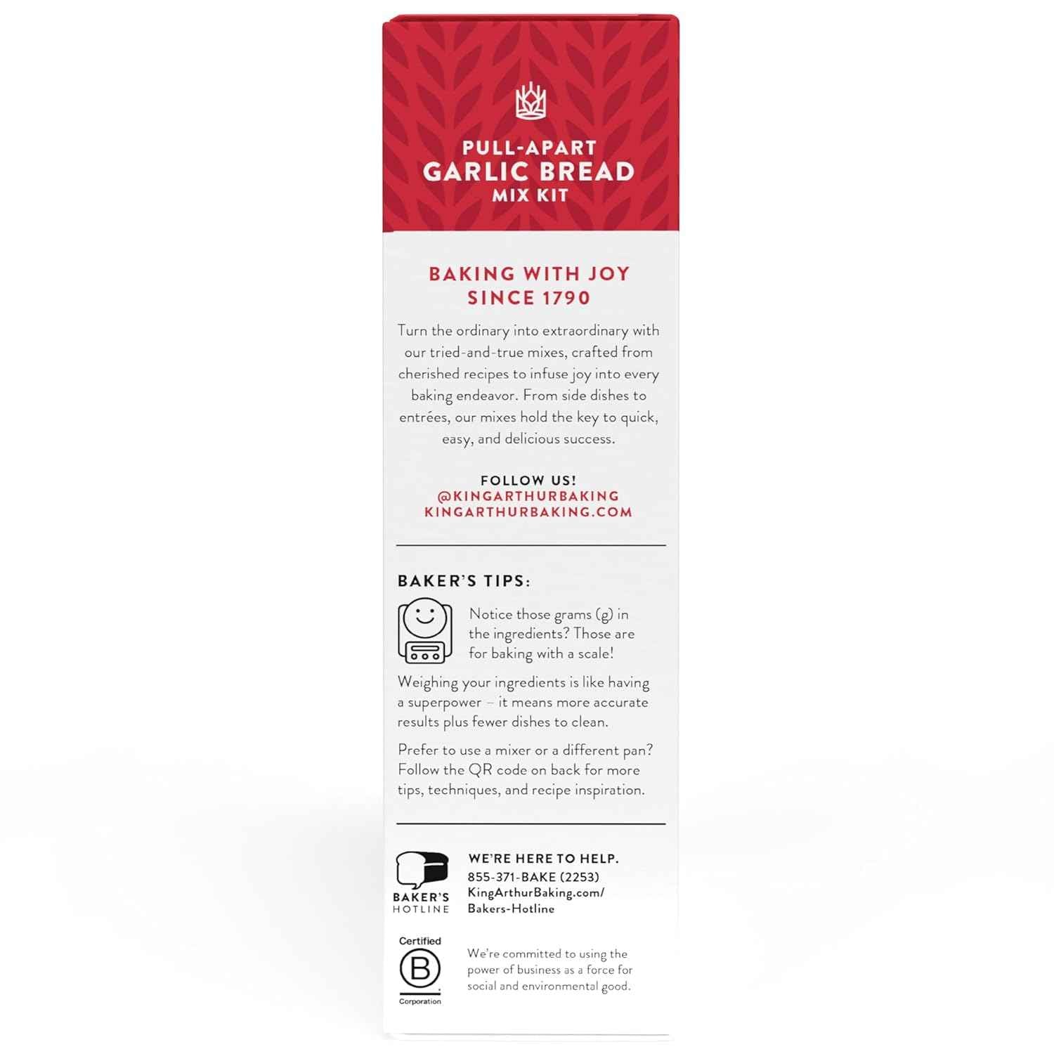 King Arthur Baking Company Pull-Apart Garlic Bread Mix Kit – Quick Weeknight Pasta Side for Busy Home Cooks