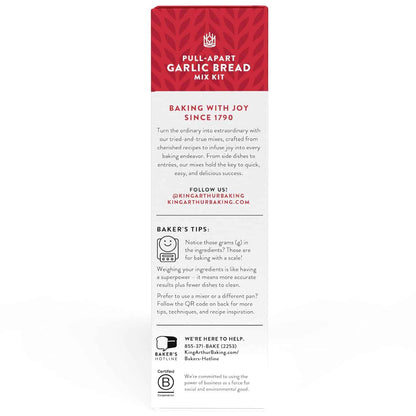King Arthur Baking Company Pull-Apart Garlic Bread Mix Kit – Quick Weeknight Pasta Side for Busy Home Cooks