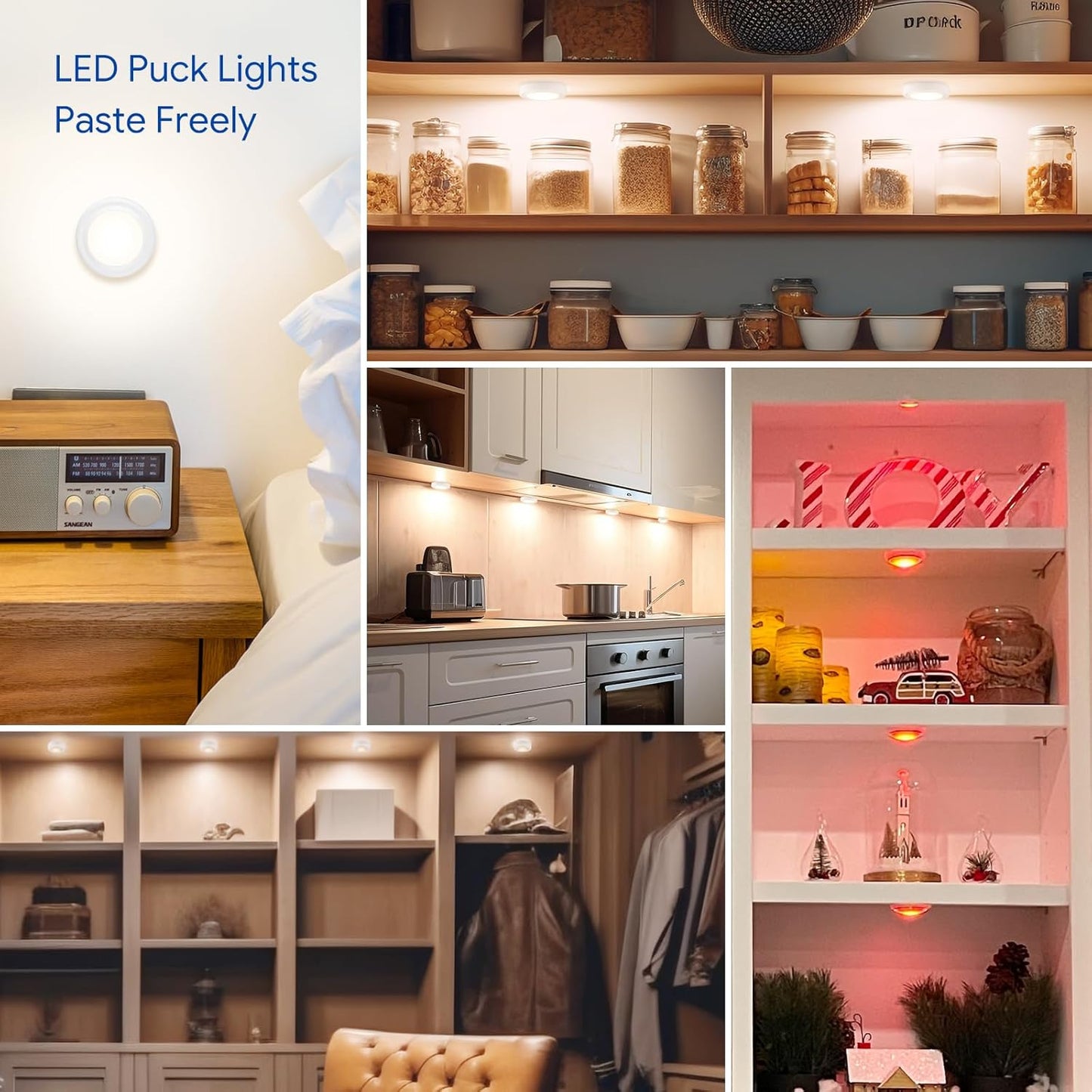 Yiliaw Flameless LED Puck Lights – Safe Night Lighting for Kids Bedrooms, Hallways, and Bathrooms, Auto-Off Timer