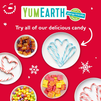 YumEarth Organic Candy Cane Lollipops - Clean Label Holiday Treat for Wellness Lifestyle, Non GMO Peppermint Candy, 30 Count