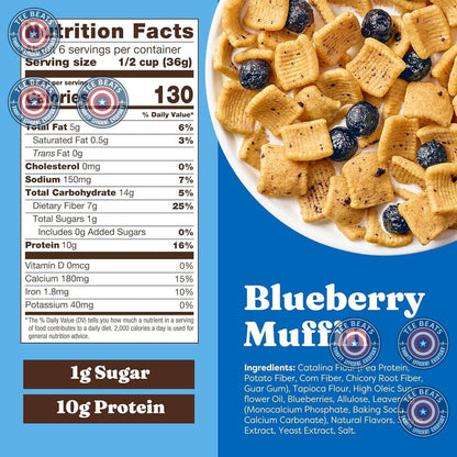Catalina Crunch Protein Cereal – Desk-Friendly Low-Sugar Cereal for Focused Office Mornings, Blueberry Muffin