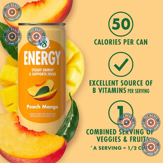 V8 +Energy Tea Based Energy Drink – Sustained Focus Companion for Corporate Desk and Grad School Library, No Sugar Crash 6 Pack