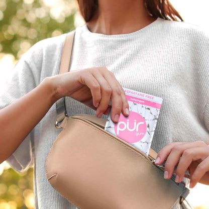 PUR Gum Aspartame Free Chewing Gum for Kids Lunchboxes Allergen Free Spearmint Family Safe Chiclets for After School Snacking